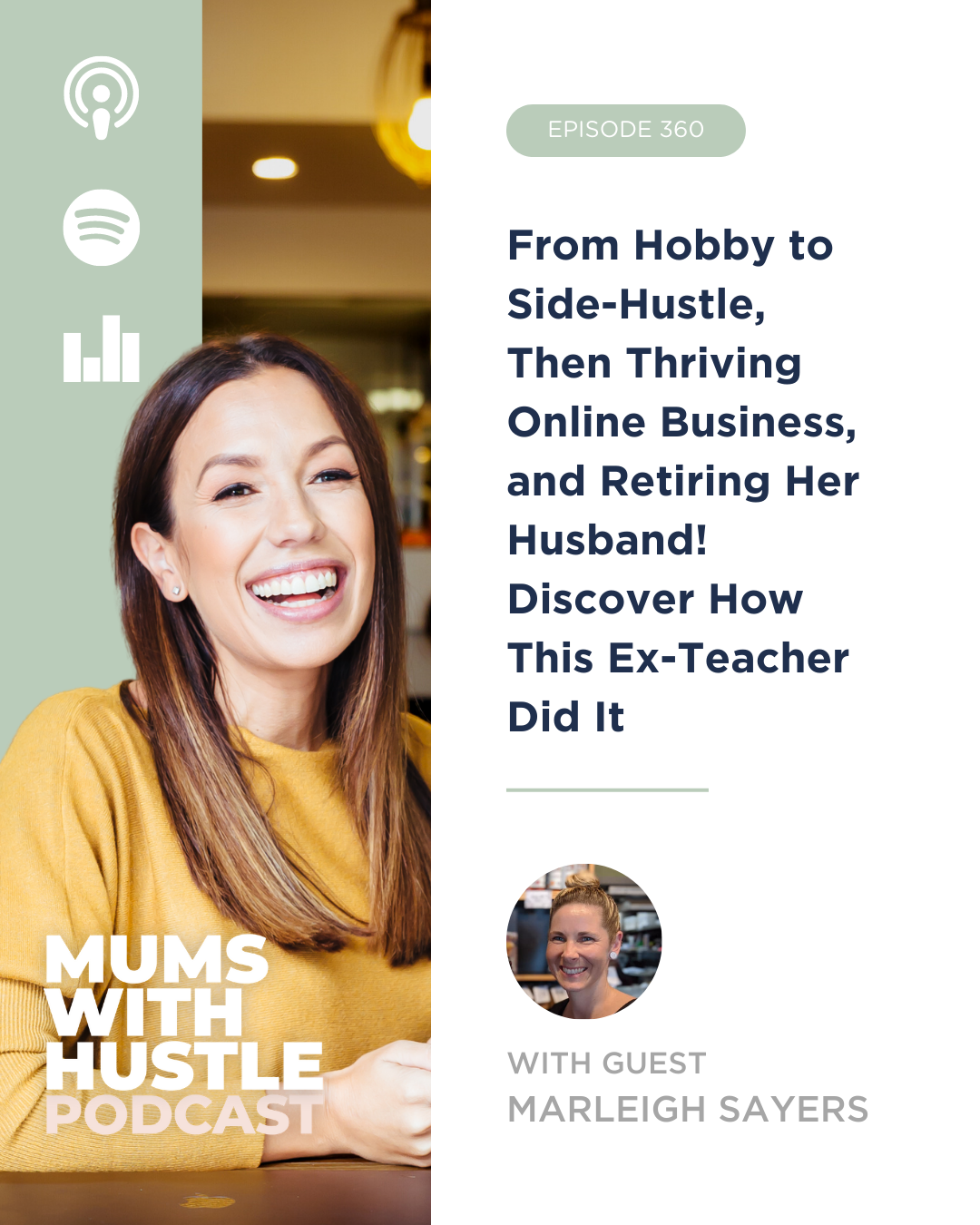 MWH 360 : From Hobby to Side-Hustle, Then Thriving Online Business, and Retiring Her Husband! Discover How This Ex-Teacher Did It with Marleigh Sayers